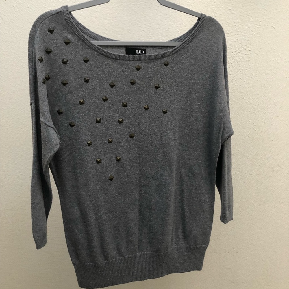 [a.n.a] Gray 3/4 length sleeve sweater